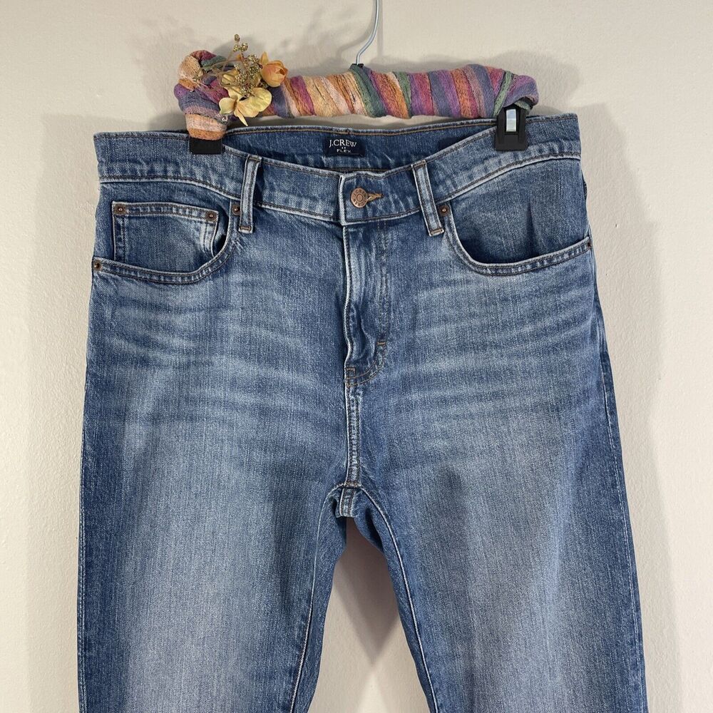 J.Crew Factory Jeans Men Slim Straight Flex 32X34 (33.5X33.5 Actual) Blue Denim - Picture 2 of 13